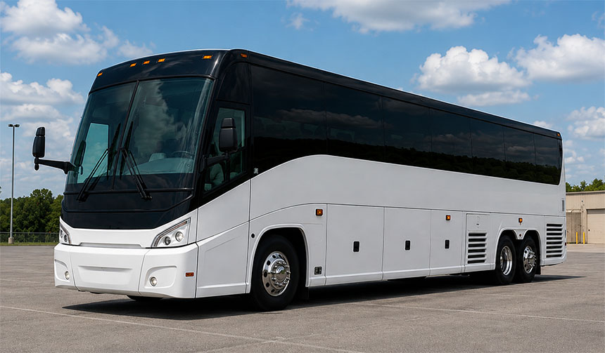 56-passenger charter bus available for charter in New Bedford, MA